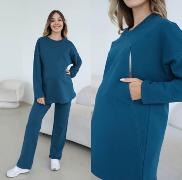 Лонгслив Sweetmama.kz синий, зеленый