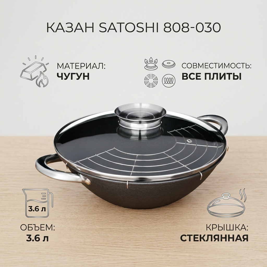 Казан SATOSHI 3.6 л, чугун