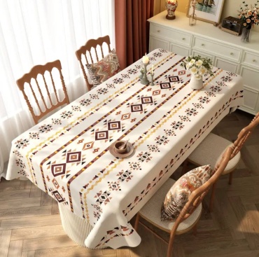 Скатерть DANL 220x140 см, лен, хлопок, 1 шт