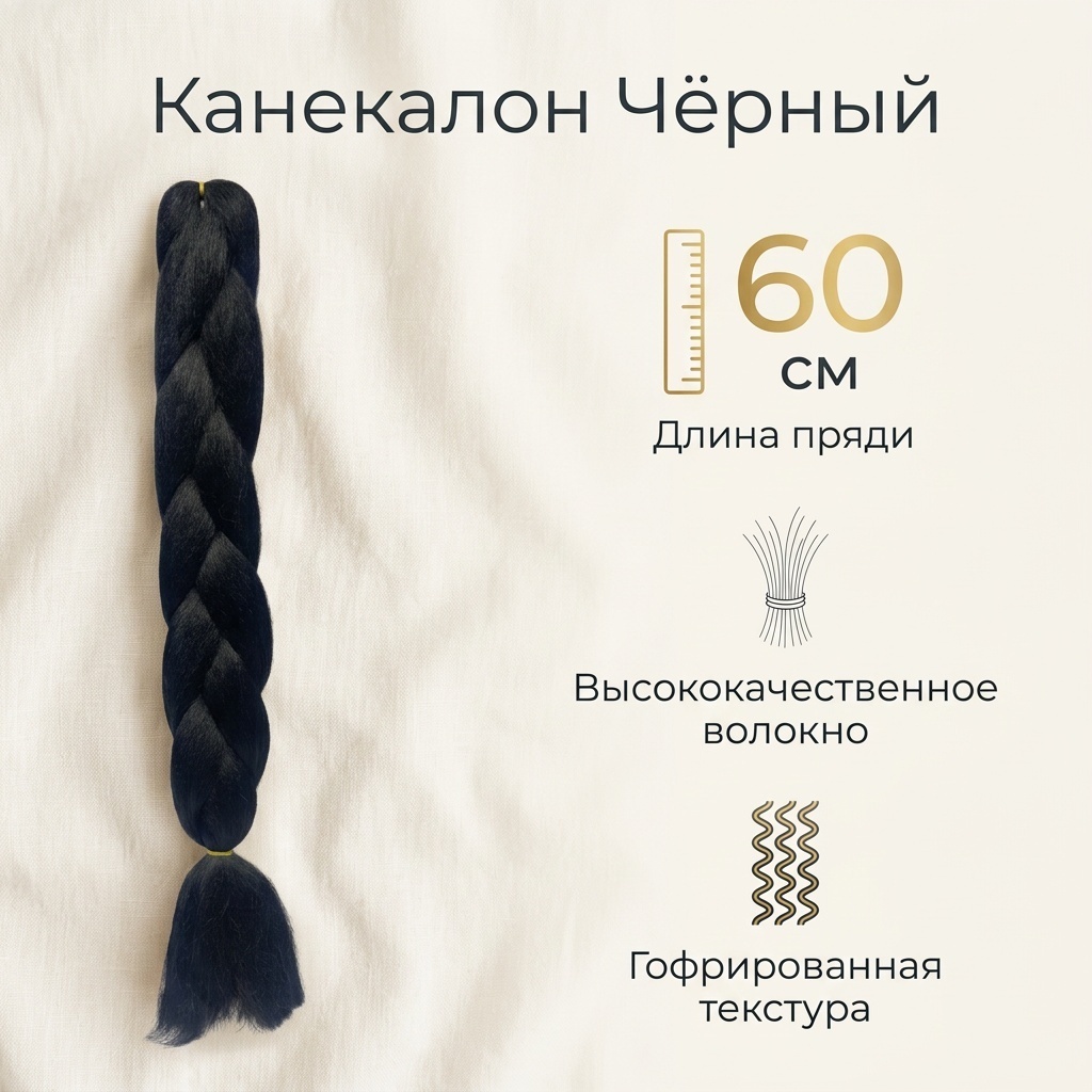 Канекалон черный женский