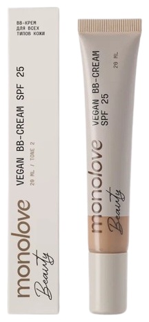 MonoLove Beauty Vegan BB-cream SPF25 BB крем 2 20 мл, фото 4