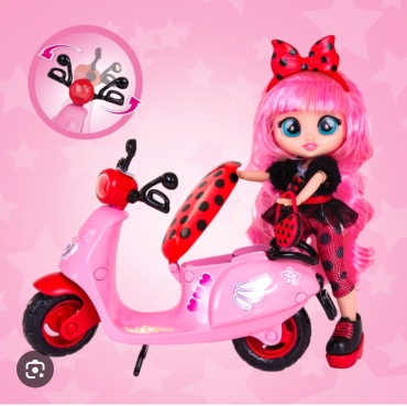 Кукла-модель Cry babies Crybabies bff Ladybug на мотороллере 20 см