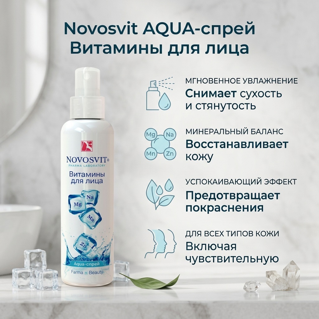 Novosvit спрей AQUA-спрей Витамины для лица 190 мл 190 мл