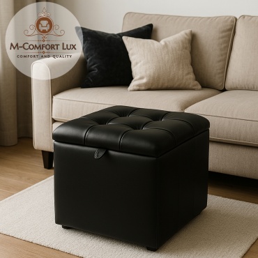 Пуф M-Comfort Lux Modern 04 ECO, 38x38x42 см, черный