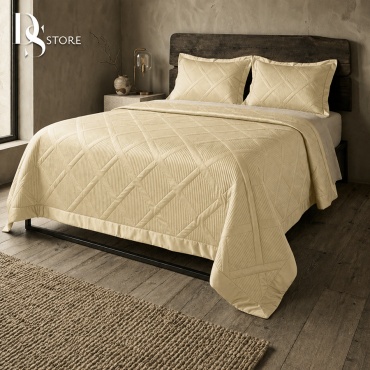 Покрывало с наволочками DS TENCEL HOME COLLECTION СЛИВОЧНЫЙ ЖЕЛТЫЙ 220х240 см, тенсель, желтый, сливочный