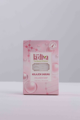 Кусковое мыло туалетное LA DIVA Collagen Soap цветочный, кремовый аромат 1 шт