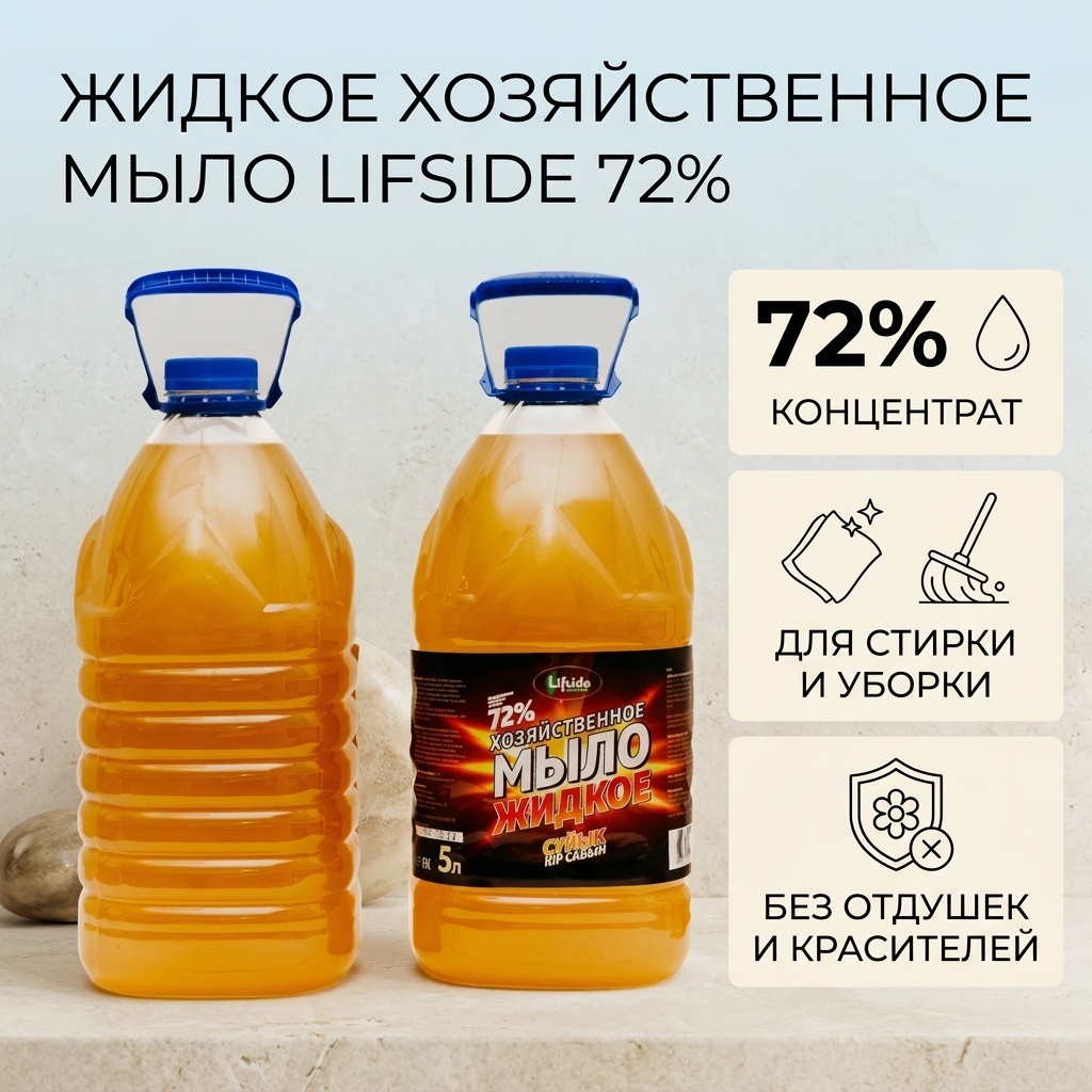 Жидкое мыло хозяйственное Lifside cosmetics 0,72 Без аромата 5000 мл