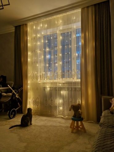 Штора, дождик, штора LED цвет свечения желтый 3 м