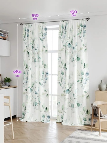 Портьеры limoncello 150x280 см 1 шт, полиэстер, белый
