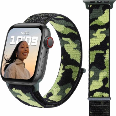Ремешок BOGEMA для Apple Watch Series 10, Watch Series 11 черно-зеленый