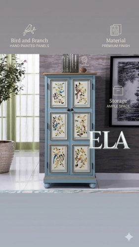 Комод ELA7882, 60x40x126 см, голубой
