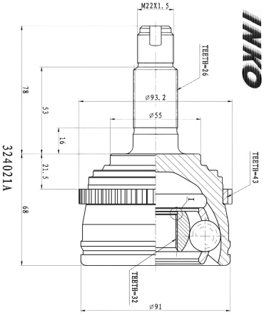 INKO шрус наружный 324021A