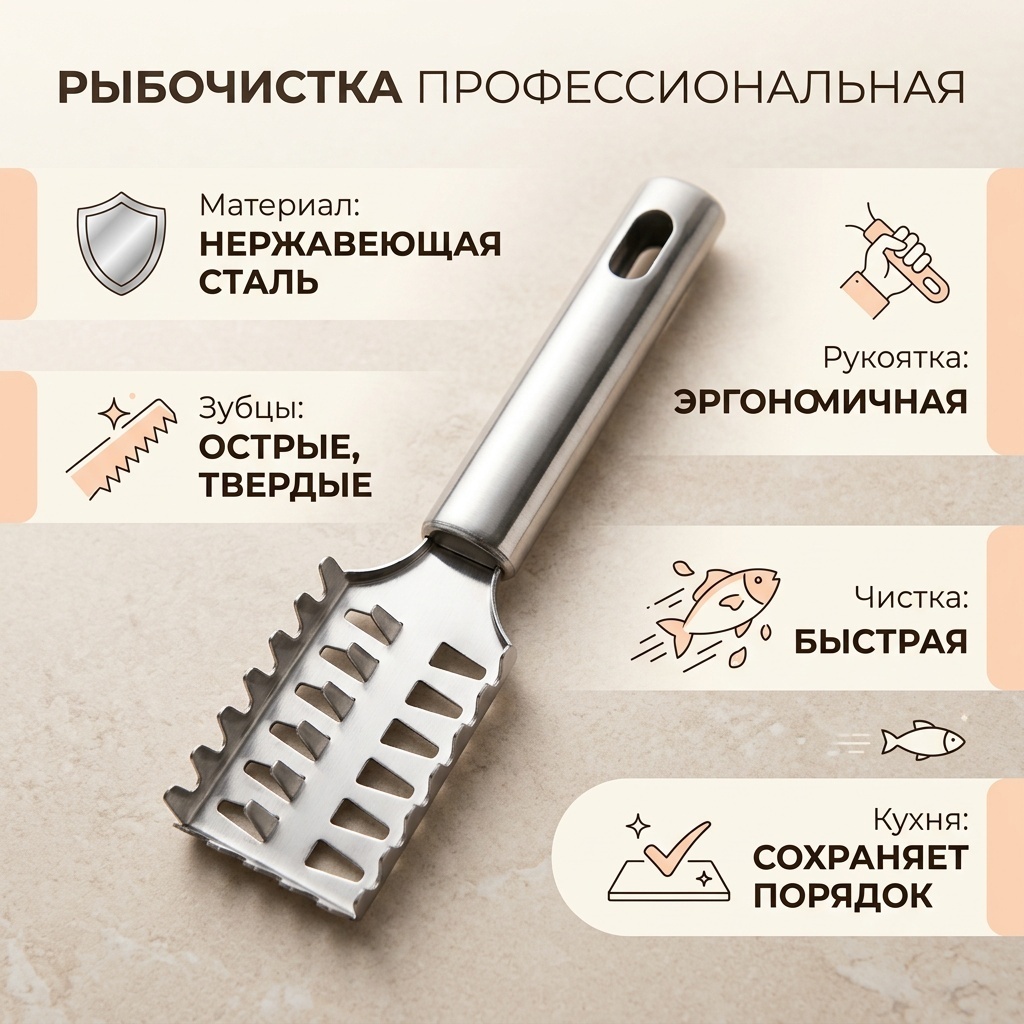 Нож для рыбы , лезвие: металл 1 шт