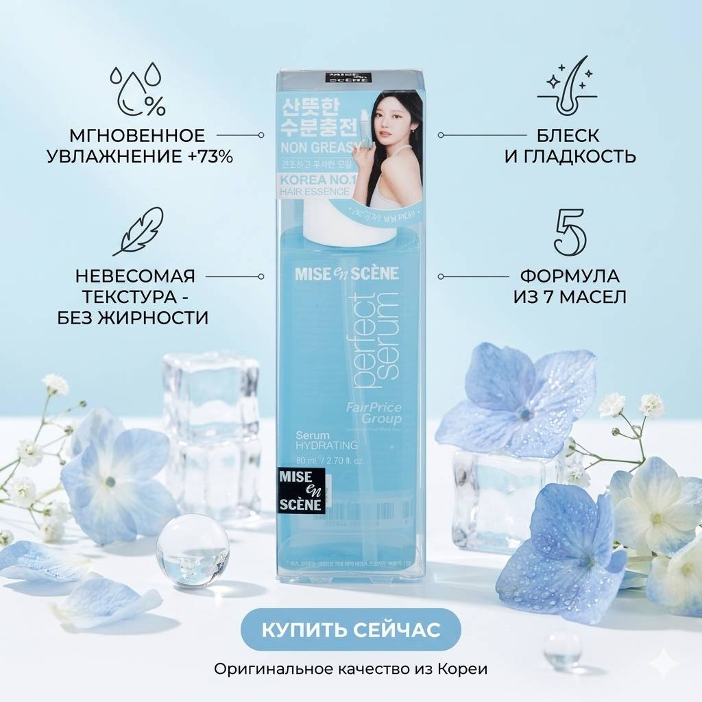 Mise en scene Perfect Serum Hydrating — Глоток воды для ваших волос сыворотка 80 мл