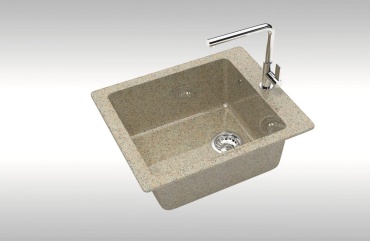 Кухонная мойка Marrbaxx L8/G34 42х50х19 см, искусственный мрамор, тон песочный