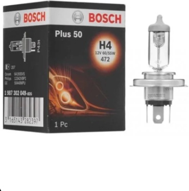 Bosch 1987302049 галогенная H4, 1 шт