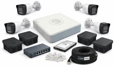 Комплект видеонаблюдения Hikvision DS-7108NI-Q1 + HiLook IPC-B120HA-LU, 2MP, расширение 1920x1080
