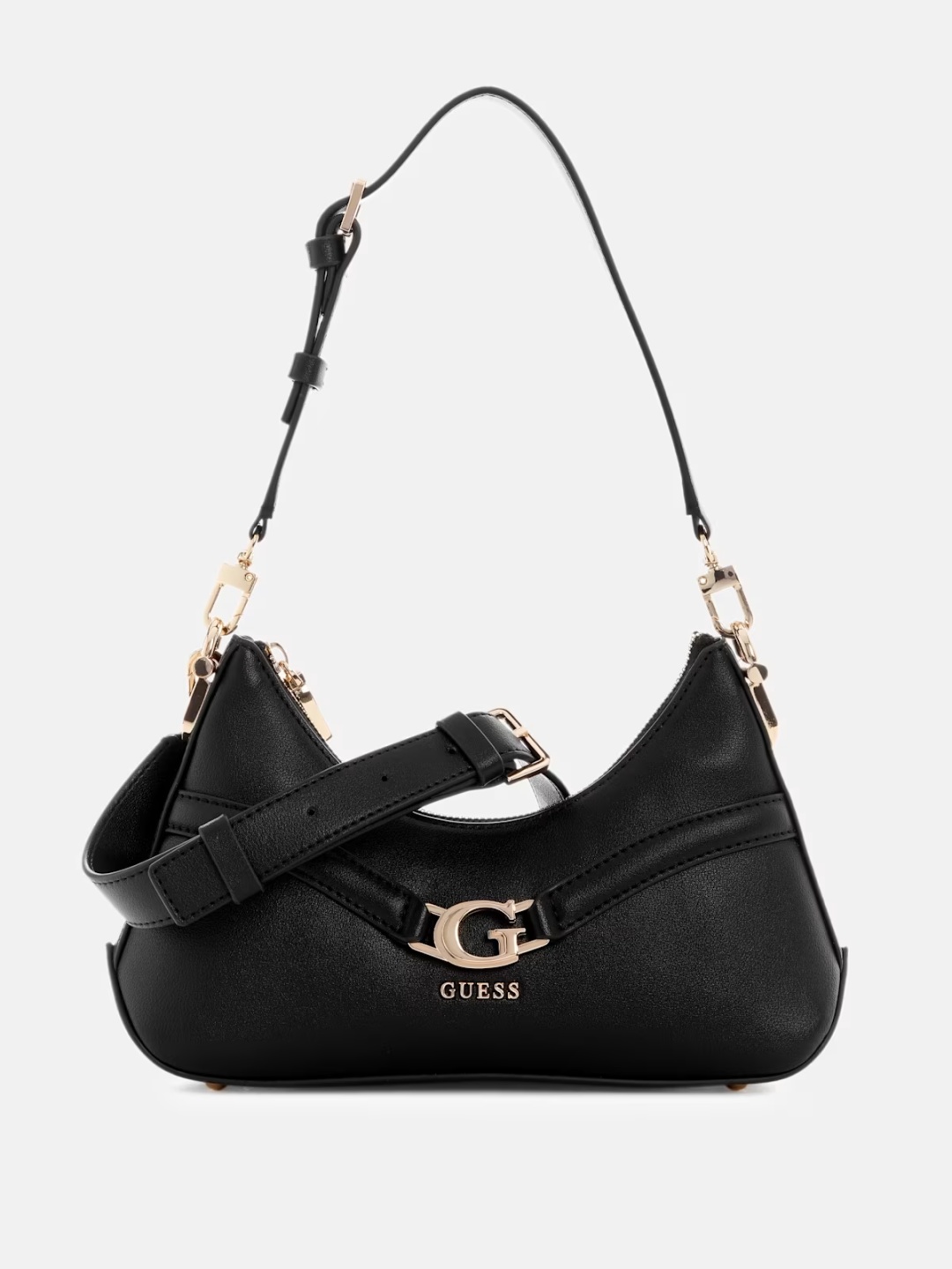 Сумка багет GUESS искусственная кожа черный
