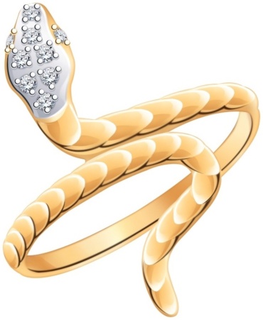 Атолл 10950 размер 16 вес 1.56 г золото, фианит