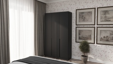 Распашной шкаф RuKuMa Prime, 120x205х47 см, антрацит