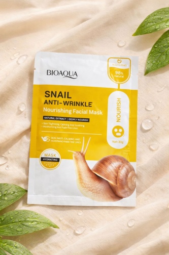 Маска для лица Bioaqua тканевая Snail Anti-Wrinkle 1 шт