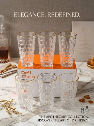 Набор стаканов Deli Glass 380 мл, стекло, 6 шт