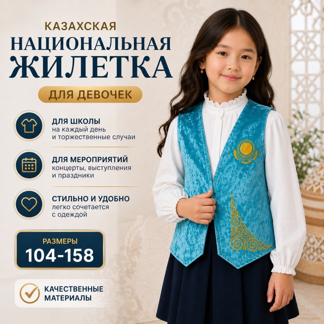 Национальный костюм Rasti.kz бирюзовый
