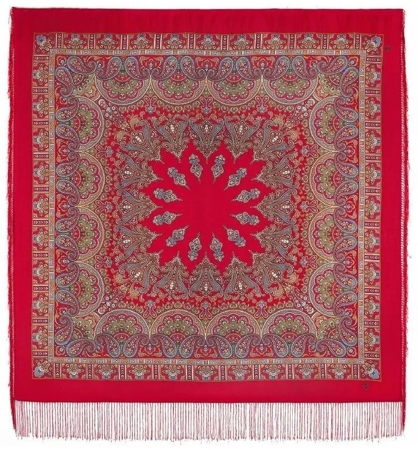 Платок Павловопосадский платок шерсть 125 x 125 см
