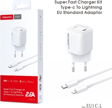 TRANYOO EU1 C-L Lightning, USB Type-C 13 Вт белый