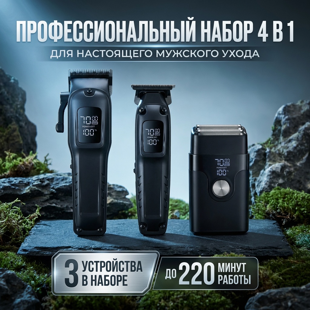 White Wave набор для стрижки Профессиональный набор черный