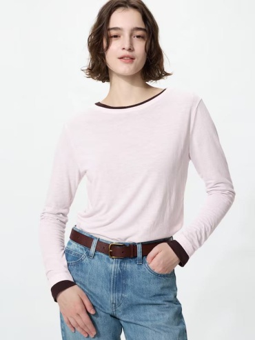 Лонгслив Uniqlo розовый