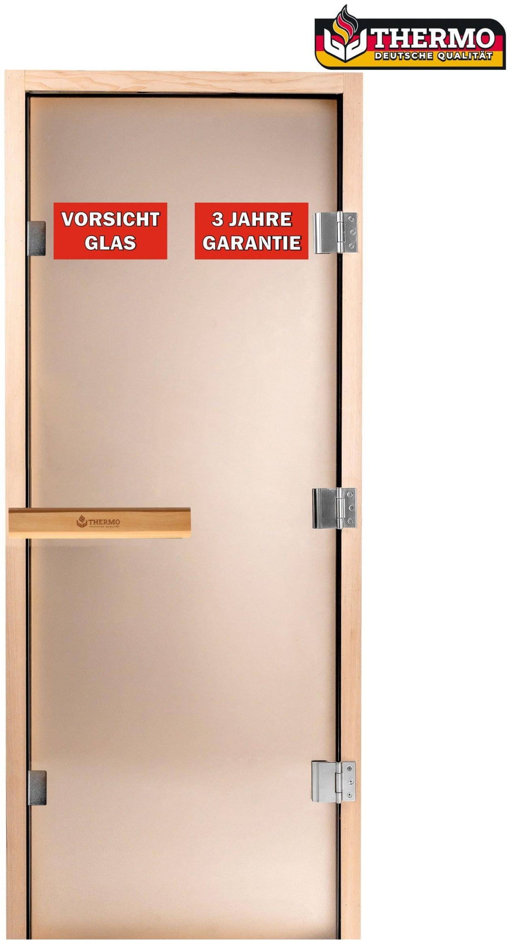 Дверь стеклянная Thermo Дверь для сауны THERMO Light "Bronze", 190*70см,дверной короб хвоя 40*70мм 1900x700 мм, универсальная