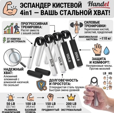 Кистевой Handel 4in1 4 шт 110 кг