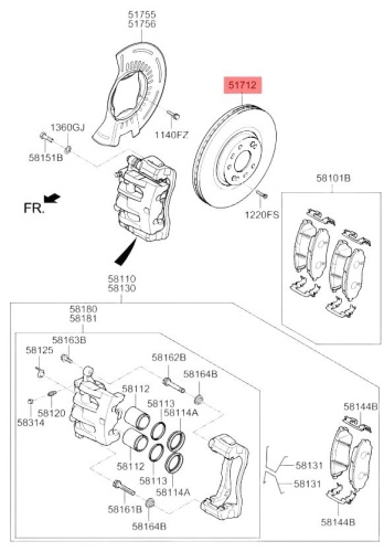Диски HYUNDAI / KIA передние 517122 W700