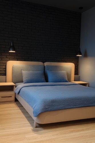 Кровать VIORO HOME Soft двуспальная, 180x200 см (без матраса, без подъёмного механизма) серый, коричневый