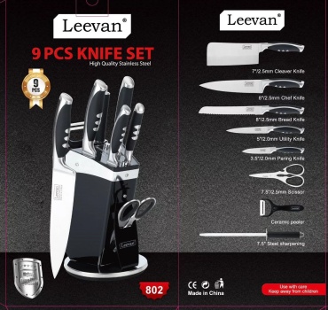 Набор ножей Leevan Bar8541684, лезвие: нержавеющая сталь 9 шт