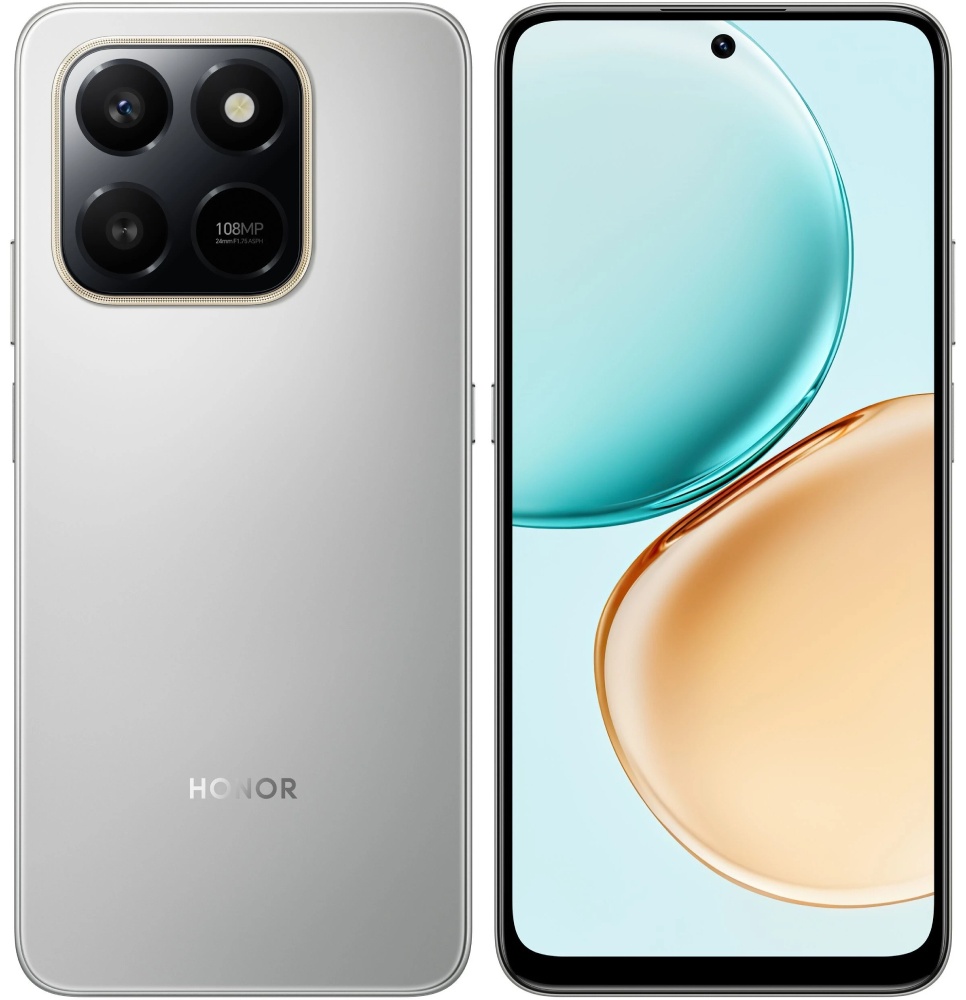 Смартфон HONOR X7d 8 ГБ/256 ГБ серебристый