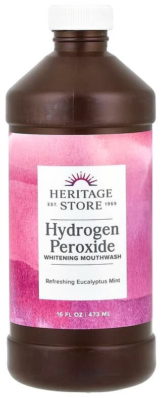 Heritage Store с перекисью водорода ополаскиватель мятный 473 мл