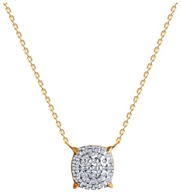 Колье Diamant 97146 длина 40.45 см вес 2.38 г серебро, фианит