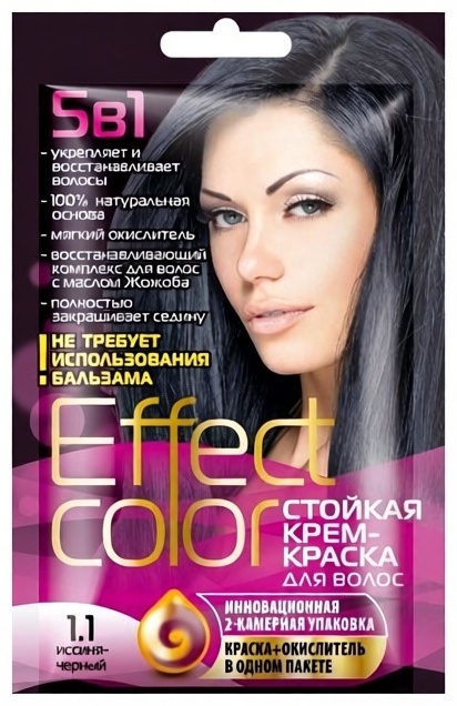 Effect Color 5 в 1 1.1 иссиня-черный крем-краска 50 мл