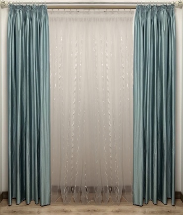 Портьеры Renaissance 250x265 см 2 шт, атлас, бирюзовый