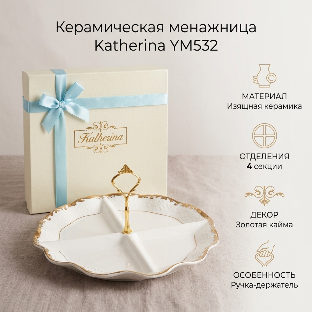 Katherina менажница YM532 круглая 1 шт