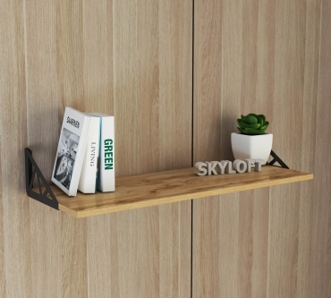 Полка Sky Loft Альфа, 80х25.5x1.6 см, черный, коричневый