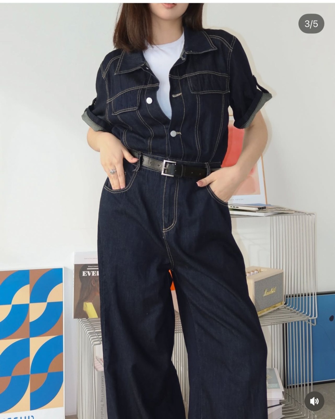 Джинсовый комбинезон Lady Style графит
