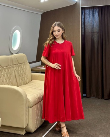 Хлопковый халат FASBION красный