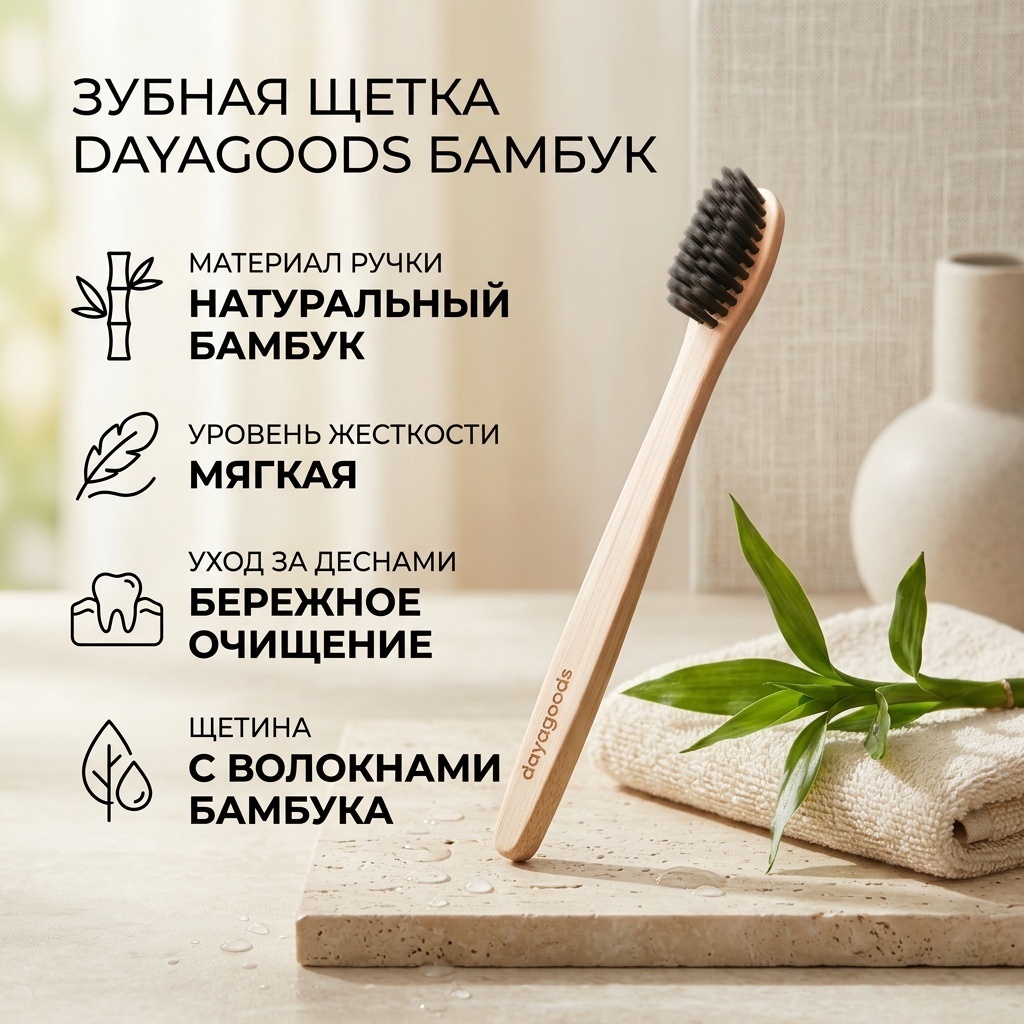 Бамбук зубная щетка мягкая 1 шт