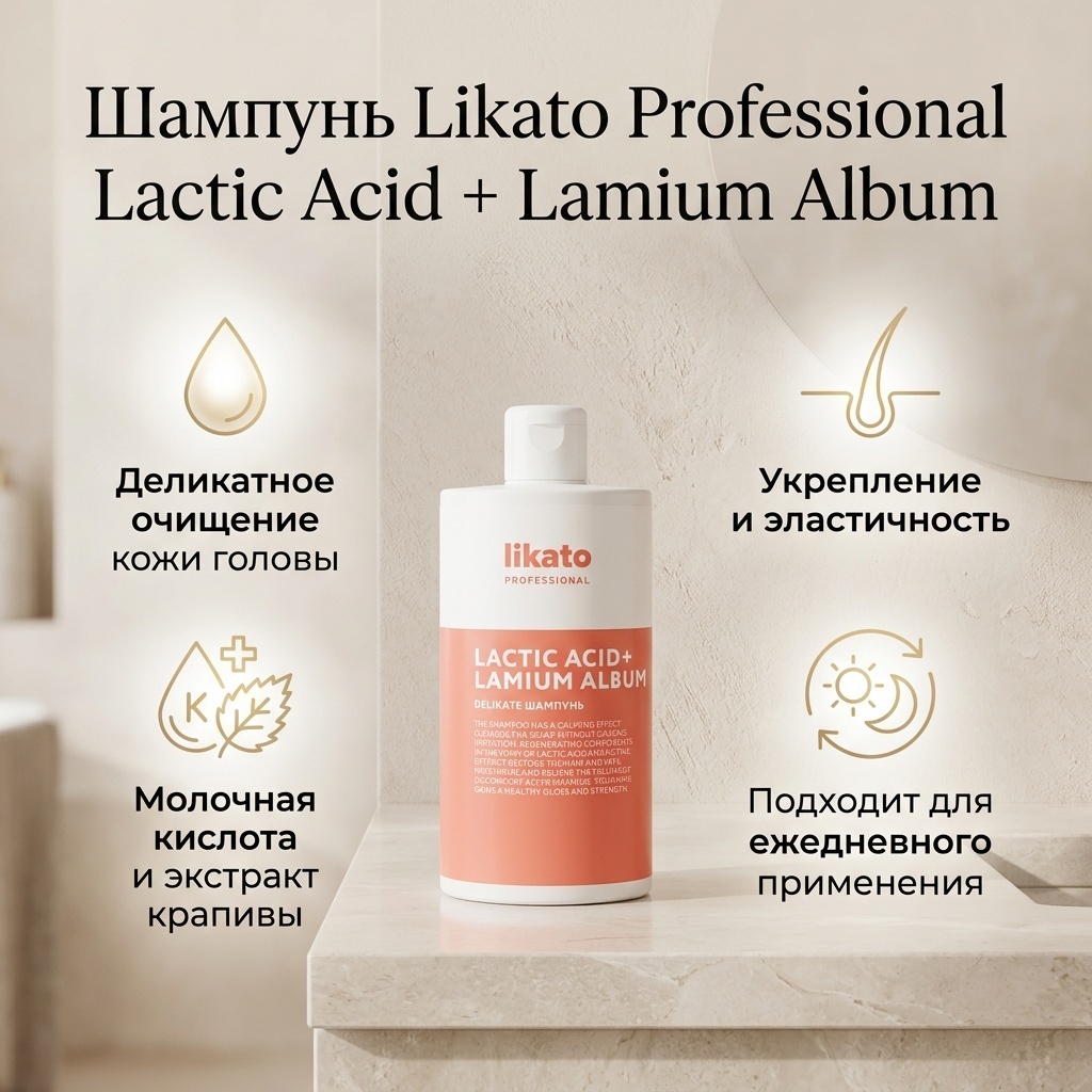 Likato Professional Delicate Lactic Acid+ Lamium Album шампунь 400 мл