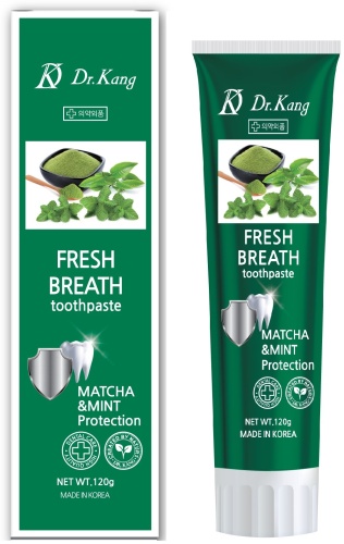 DR. KANG зубная паста Fresh Breath с мятой и зеленым чаем 120 г