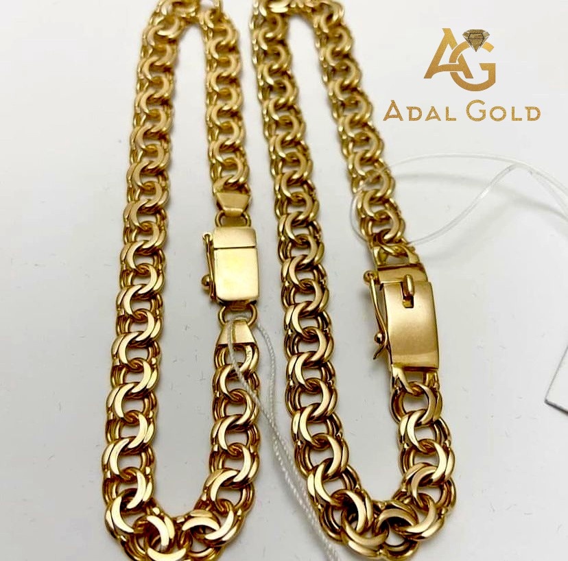 ADAL GOLD ADG_NC135-020 длина 20 см, вес 13.9 г золото, плетение бисмарк