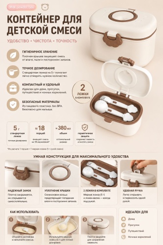 Контейнер Milk powder box 1 шт, полипропилен